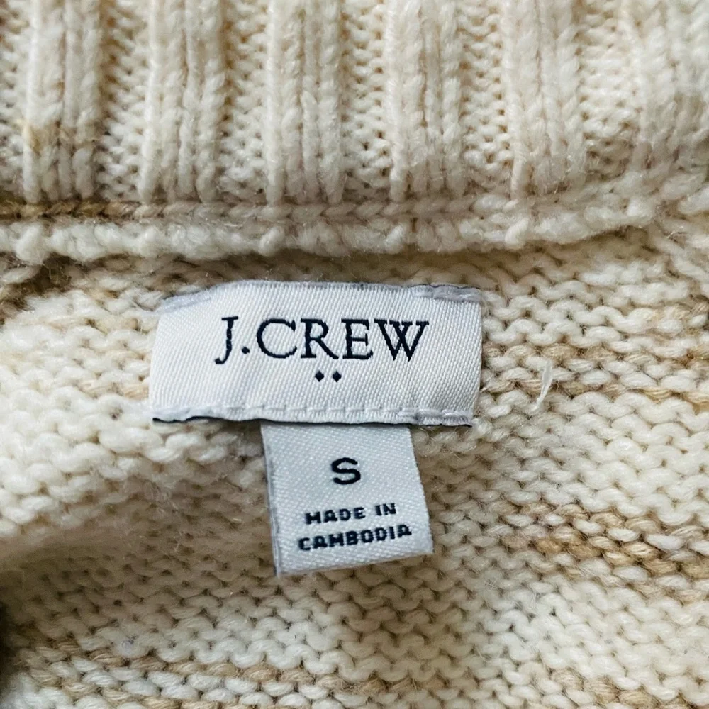 J.Crew Women’s Cream Raglan Space-dyed Long Sleeve Knit Sweater Size Small